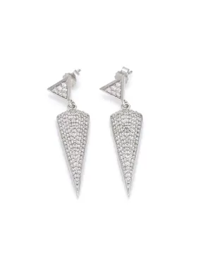 American Diamond 925 Silver Long Earrings For Her