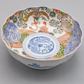 Antique Chinese Hand-Painted Phoenix Porcelain Bowl