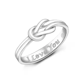 Braided Knot Silver Promise Rings for Her