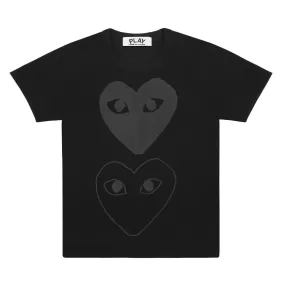 COMME DES GARCONS WOMEN'S DOUBLE BLACK HEART T-SHIRT