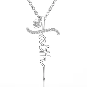 CZ Faith Necklace Sterling Silver In Cross Designs