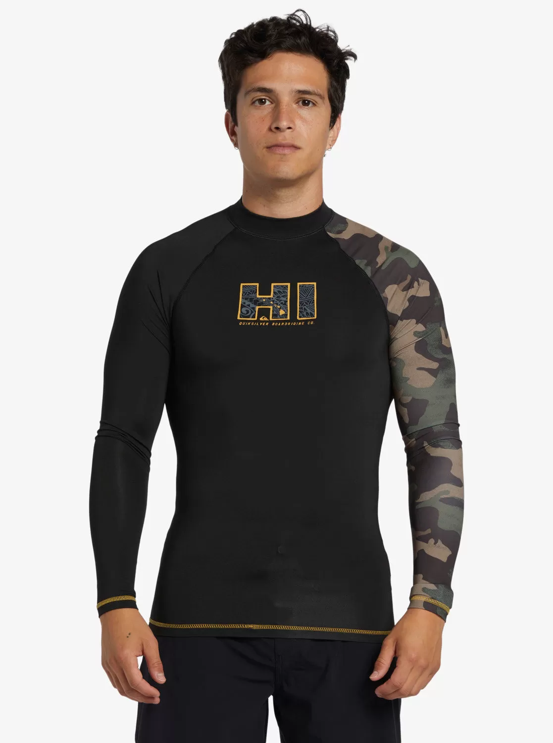 Hi Island Rush Long Sleeve UPF 50 Rashguard - Black