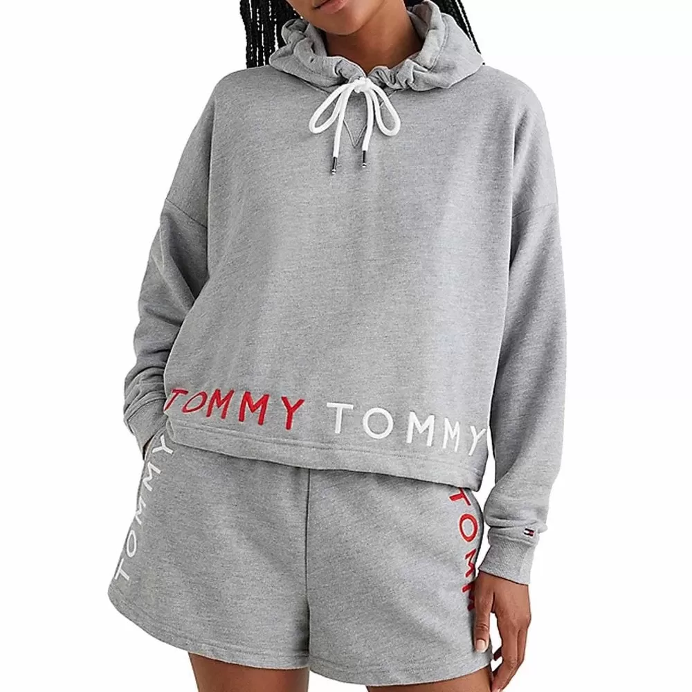 Logo Embroidery Hoodie, Medium Grey Heather