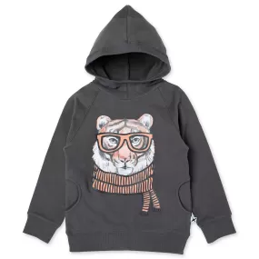 Minti Tiger Disguise Furry Hood - Dark Grey