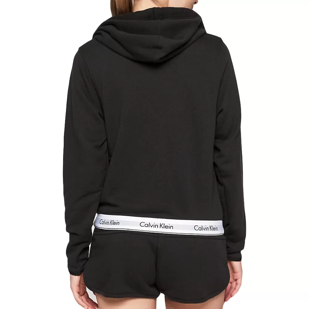 Modern Cotton Zip Hoody, Black