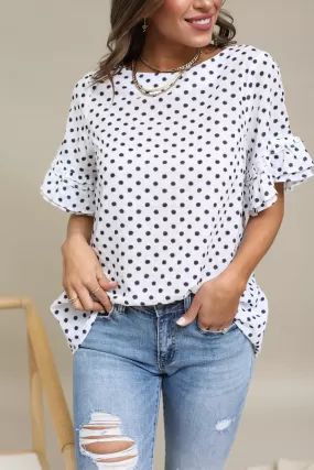 Polka Dot Ruffled Top