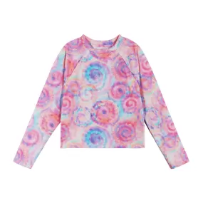 Rashguard Top (Size 7-16 Years) | Pink Tie Dye