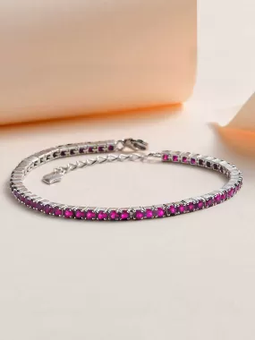 Ruby Tennis Bracelet For Women