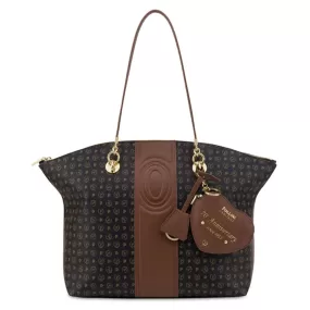 Shopping Bag POLLINI Linea Heritage 70th Anniversary Nero e Marrone