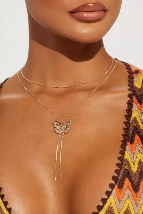 Stay With Me Butterfly Necklace - Gold