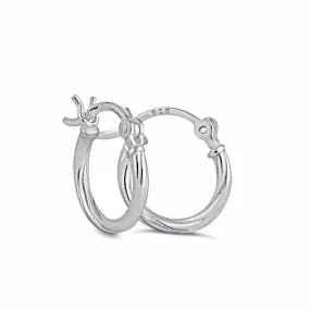 Sterling Silver Twisted Hoop Earrings