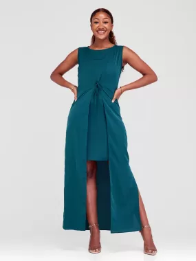 Vivo Dali Panel Dress - Dark Green