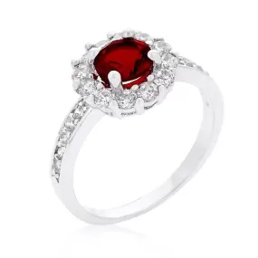 WildKlass Garnet Halo Engagement Ring